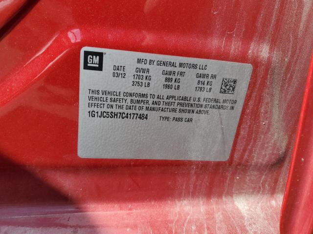 Photo 10 from auction – 2012 CHEVROLET SONIC LT with VIN 1G1JC5SH7C4177484
