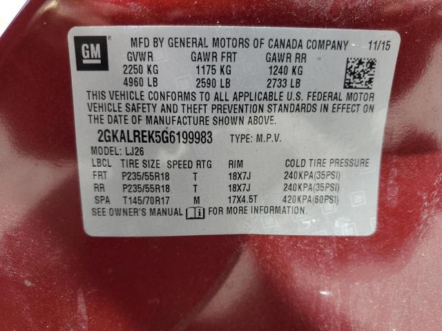 Photo 10 from auction – 2016 GMC TERRAIN DE with VIN 2GKALREK5G6199983