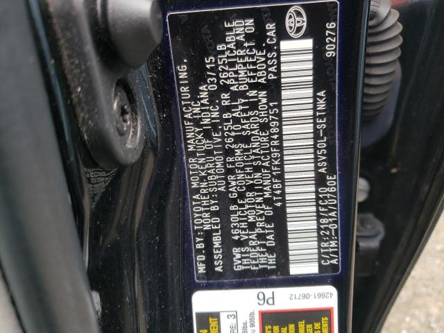Photo 10 from auction – 2015 TOYOTA CAMRY LE with VIN 4T4BF1FK9FR489751