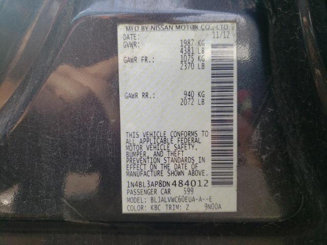 Photo 10 from auction – 2013 NISSAN ALTIMA 3.5 with VIN 1N4BL3AP8DN484012