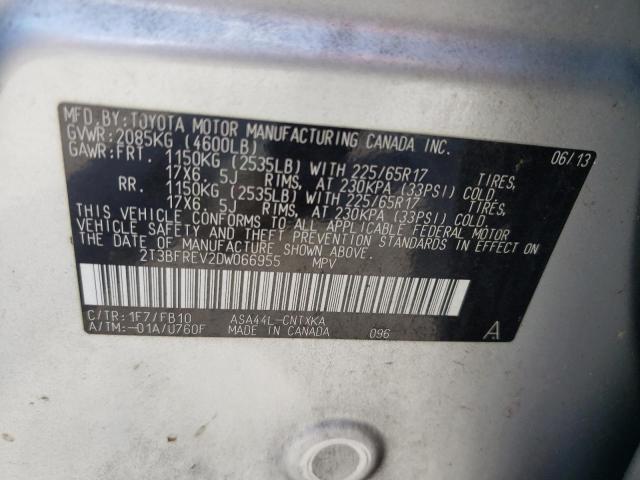 Photo 10 from auction – 2013 TOYOTA RAV4 LE with VIN 2T3BFREV2DW066955