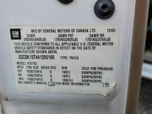 Photo 10 from auction – 2004 CHEVROLET SILVERADO with VIN 2GCEK19T441256106