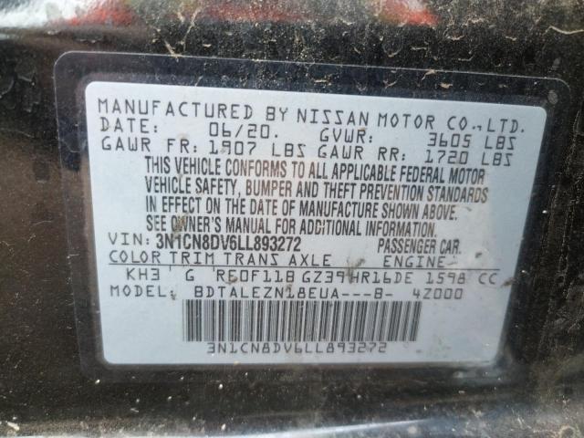 Photo 10 from auction – 2020 NISSAN VERSA S with VIN 3N1CN8DV6LL893272