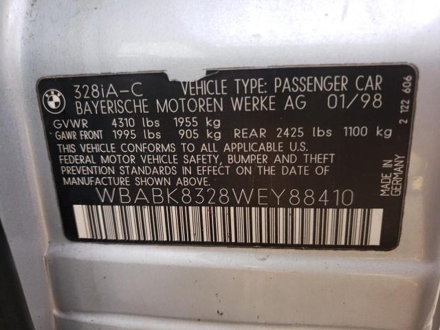 Photo 10 from auction – 1998 BMW 328 IC AUT with VIN WBABK8328WEY88410