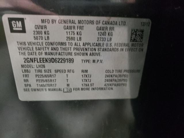 Photo 10 from auction – 2013 CHEVROLET EQUINOX LT with VIN 2GNFLEEK9D6229189