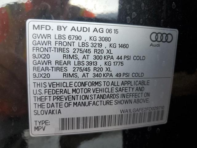 Photo 10 from auction – 2015 AUDI Q7 PREMIUM with VIN WA1LGAFE2FD029710