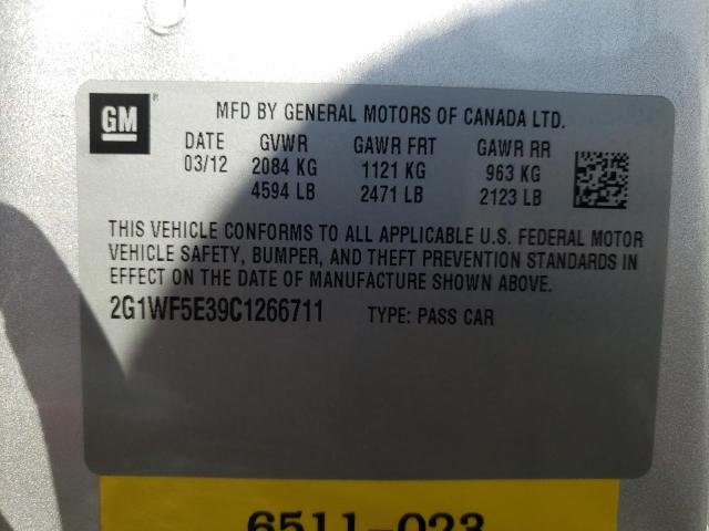 Photo 10 from auction – 2012 CHEVROLET IMPALA LS with VIN 2G1WF5E39C1266711
