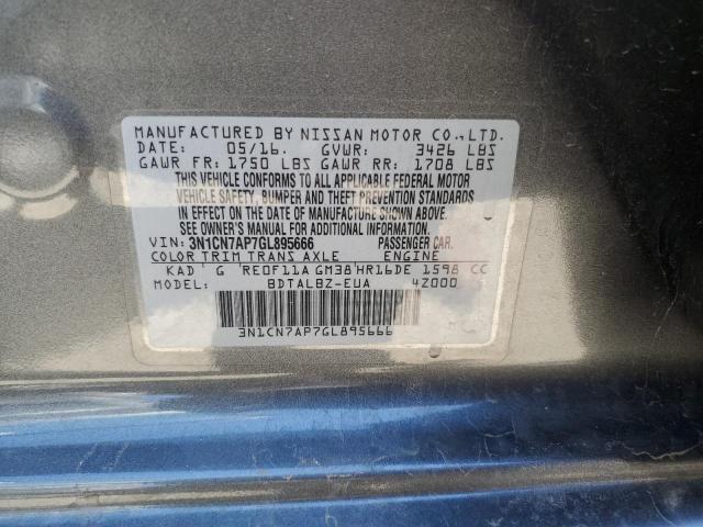 Photo 10 from auction – 2016 NISSAN VERSA S with VIN 3N1CN7AP7GL895666