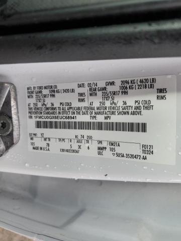 Photo 10 from auction – 2014 FORD ESCAPE SE with VIN 1FMCU0GX6EUC68941