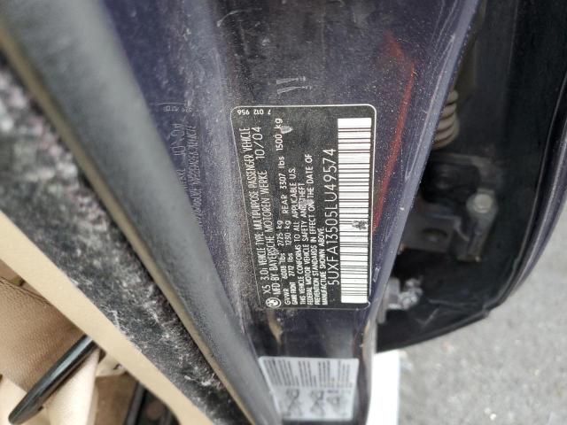 Photo 10 from auction – 2005 BMW X5 3.0I with VIN 5UXFA13505LU49574