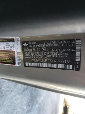 Photo 10 from auction – 2010 MINI COOPER S C with VIN WMWMM3C54ATP75476