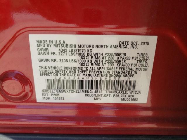 صورة رقم 10 من المزاد - 2015 MITSUBISHI OUTLANDER مع VIN 4A4AR4AW3FE056510