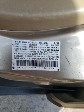 Photo 10 from auction – 2005 HONDA CR-V LX with VIN SHSRD78595U336459