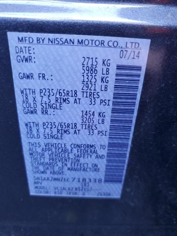 Photo 10 from auction – 2014 NISSAN PATHFINDER with VIN 5N1AR2MN2EC718338