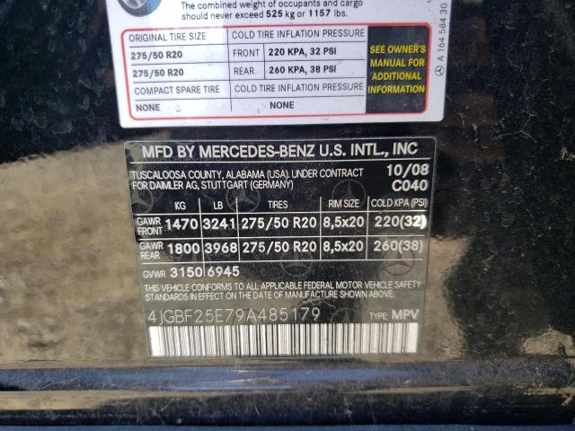 Photo 10 from auction – 2009 MERCEDES-BENZ GL with VIN 4JGBF25E79A485179