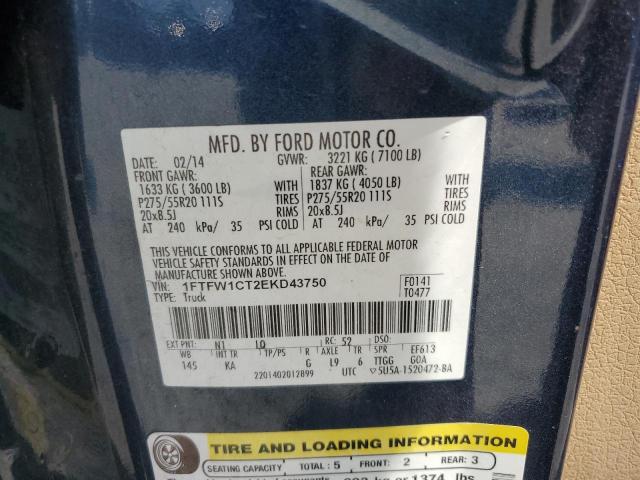 Photo 10 from auction – 2014 FORD F150 SUPER with VIN 1FTFW1CT2EKD43750