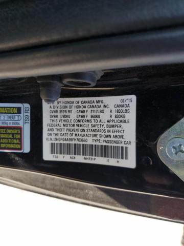 Photo 10 from auction – 2015 HONDA CIVIC SI with VIN 2HGFG4A59FH703660