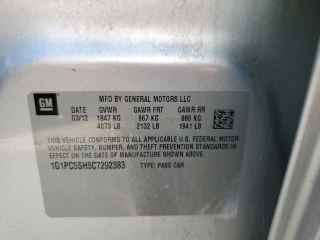 Photo 10 from auction – 2012 CHEVROLET CRUZE LS with VIN 1G1PC5SH5C7292383