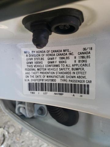Photo 10 from auction – 2018 HONDA CIVIC EX with VIN 2HGFC2F87JH570800