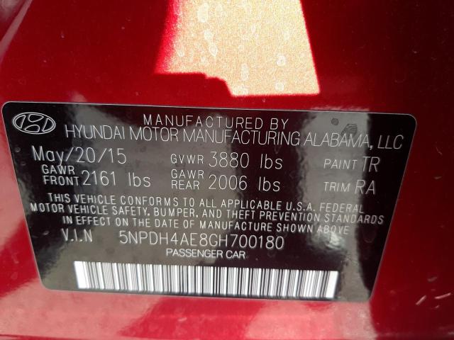 Photo 10 from auction – 2016 HYUNDAI ELANTRA SE with VIN 5NPDH4AE8GH700180