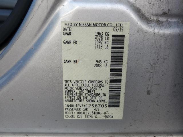 Photo 10 from auction – 2019 NISSAN ALTIMA SL with VIN 1N4BL4EV7KC256705