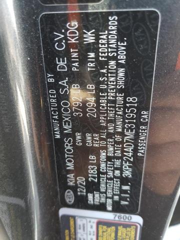 Photo 10 from auction – 2021 KIA FORTE FE with VIN 3KPF24AD7ME319518
