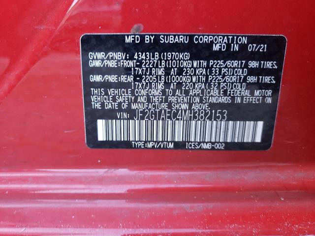 Photo 10 from auction – 2021 SUBARU CROSSTREK with VIN JF2GTAEC4MH382153
