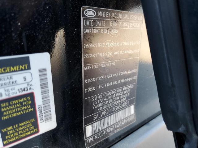 Photo 10 from auction – 2016 LAND ROVER RANGE ROVE with VIN SALWR2PF4GA594031