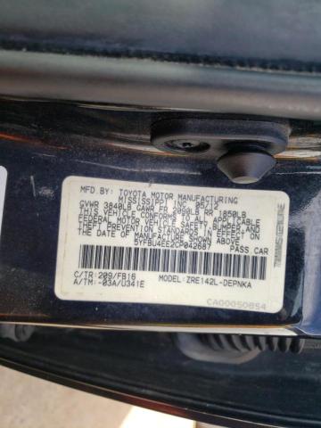 Photo 10 from auction – 2012 TOYOTA COROLLA BA with VIN 5YFBU4EE2CP042687