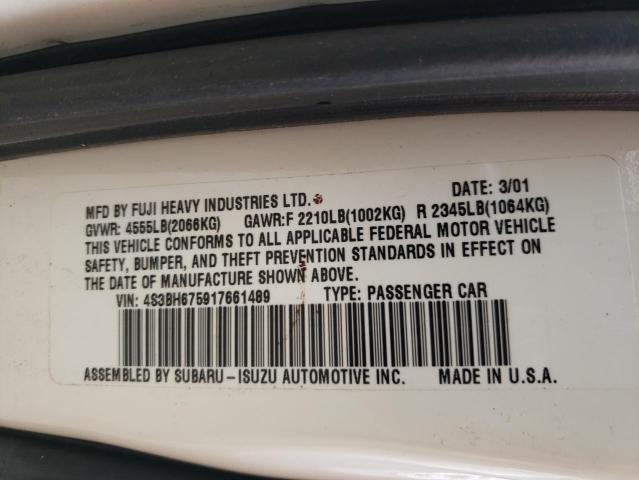 Photo 10 from auction – 2001 SUBARU LEGACY OUT with VIN 4S3BH675917661489