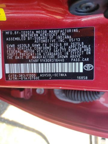 Photo 10 from auction – 2013 TOYOTA CAMRY L with VIN 4T4BF1FK9DR316440