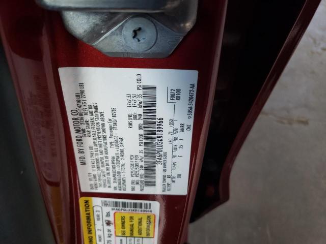 Photo 10 from auction – 2019 FORD FUSION SE with VIN 3FA6P0LU3KR189966