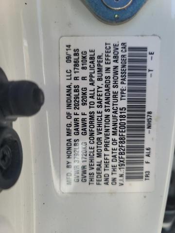 Photo 10 from auction – 2015 HONDA CIVIC EX with VIN 19XFB2F88FE001815