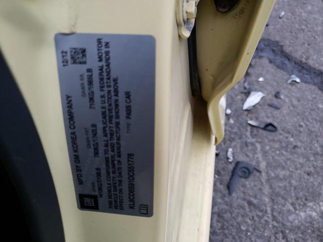 Photo 10 from auction – 2013 CHEVROLET SPARK 1LT with VIN KL8CD6S91DC551776