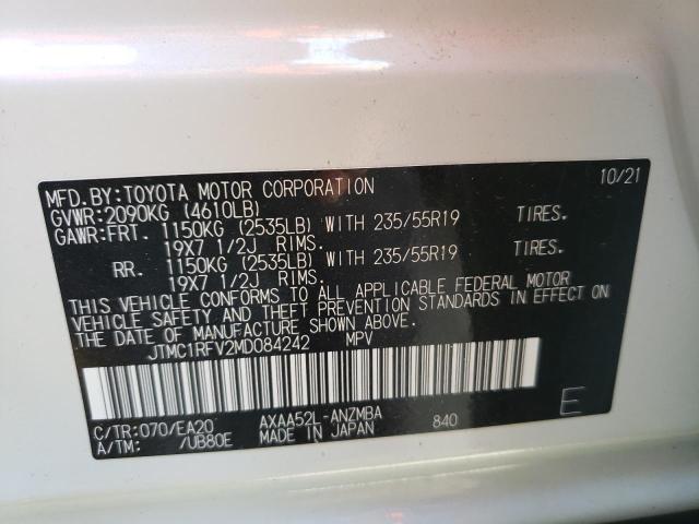 Photo 10 from auction – 2021 TOYOTA RAV4 XLE P with VIN JTMC1RFV2MD084242