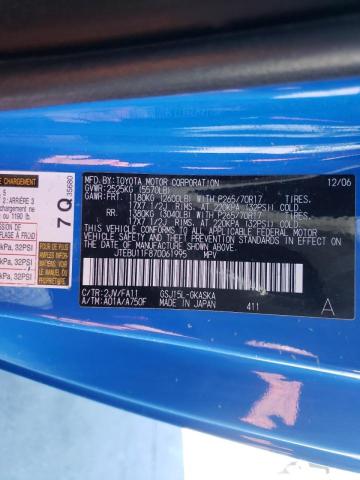 Photo 10 from auction – 2007 TOYOTA FJ CRUISER with VIN JTEBU11F870061995