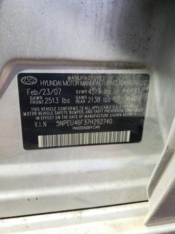 Photo 10 from auction – 2007 HYUNDAI SONATA with VIN 5NPEU46F37H292740