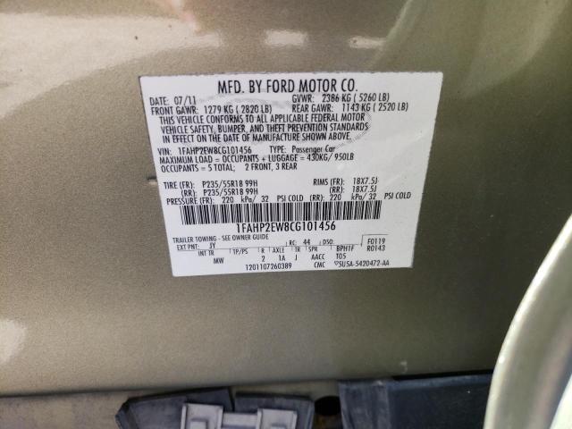 Foto 10 de la subasta – 2012 FORD TAURUS SEL con VIN 1FAHP2EW8CG101456