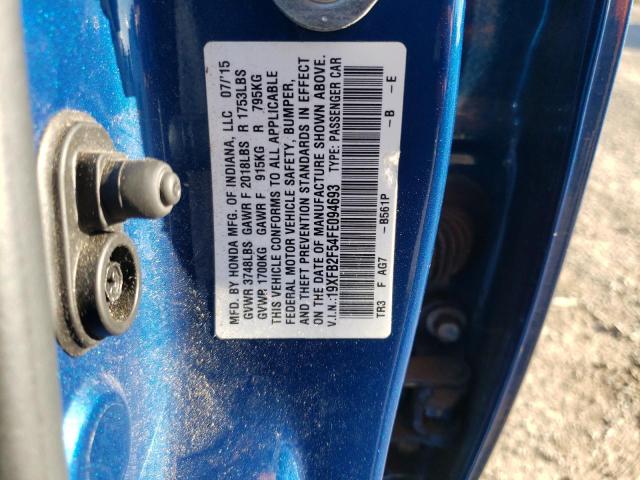 Photo 10 from auction – 2015 HONDA CIVIC LX with VIN 19XFB2F54FE094693