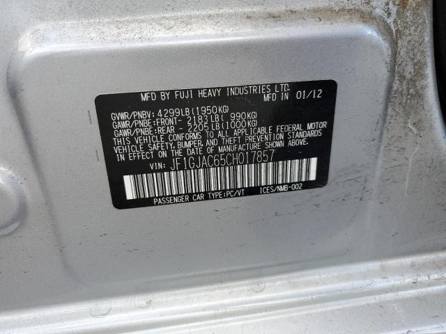 Photo 10 from auction – 2012 SUBARU IMPREZA PR with VIN JF1GJAC65CH017857