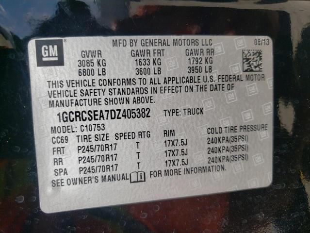 Photo 10 from auction – 2013 CHEVROLET SILVERADO with VIN 1GCRCSEA7DZ405382