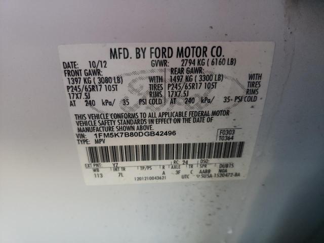 Photo 10 from auction – 2013 FORD EXPLORER with VIN 1FM5K7B80DGB42496