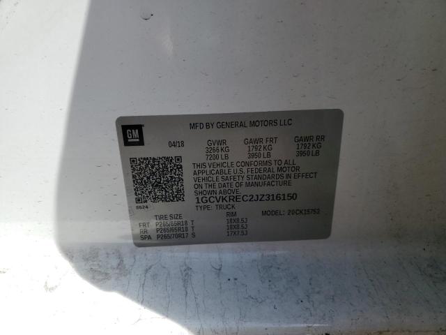 Photo 10 from auction – 2018 CHEVROLET SILVERADO with VIN 1GCVKREC2JZ316150