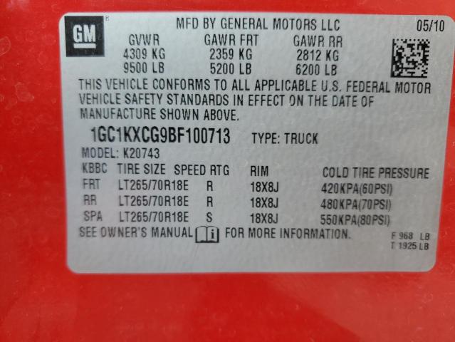 Photo 10 from auction – 2011 CHEVROLET SILVERADO with VIN 1GC1KXCG9BF100713