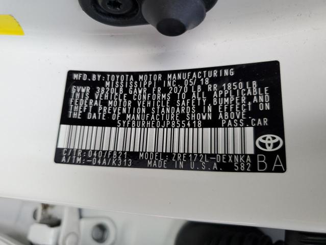 Photo 10 from auction – 2018 TOYOTA COROLLA L with VIN 5YFBURHE0JP855418