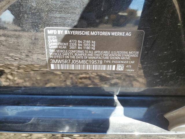 Photo 10 from auction – 2021 BMW 330XI with VIN 3MW5R7J05M8C19578