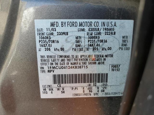 Photo 10 from auction – 2004 FORD ESCAPE LIM with VIN 1FMCU04124KB38715