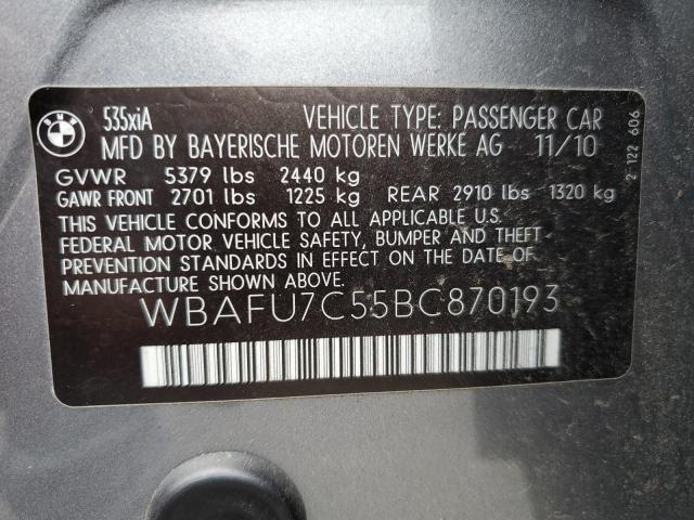 Photo 10 from auction – 2011 BMW 535 XI with VIN WBAFU7C55BC870193