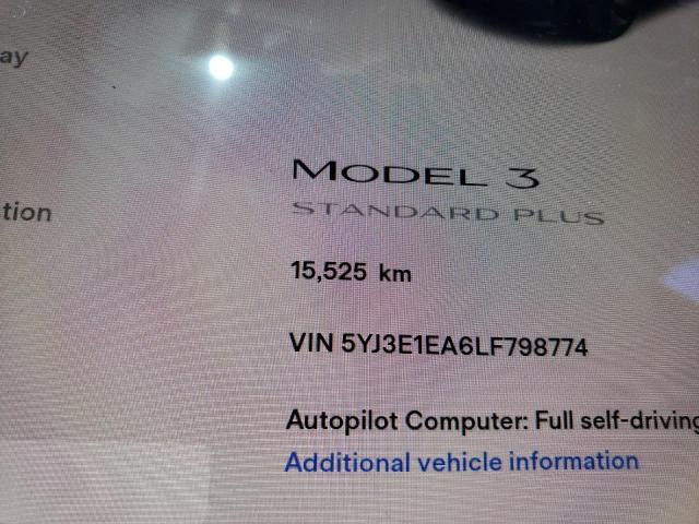 Photo 8 from auction – 2020 TESLA MODEL 3 with VIN 5YJ3E1EA6LF798774