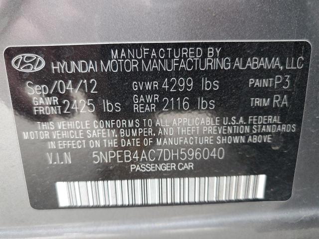 Photo 10 from auction – 2013 HYUNDAI SONATA GLS with VIN 5NPEB4AC7DH596040